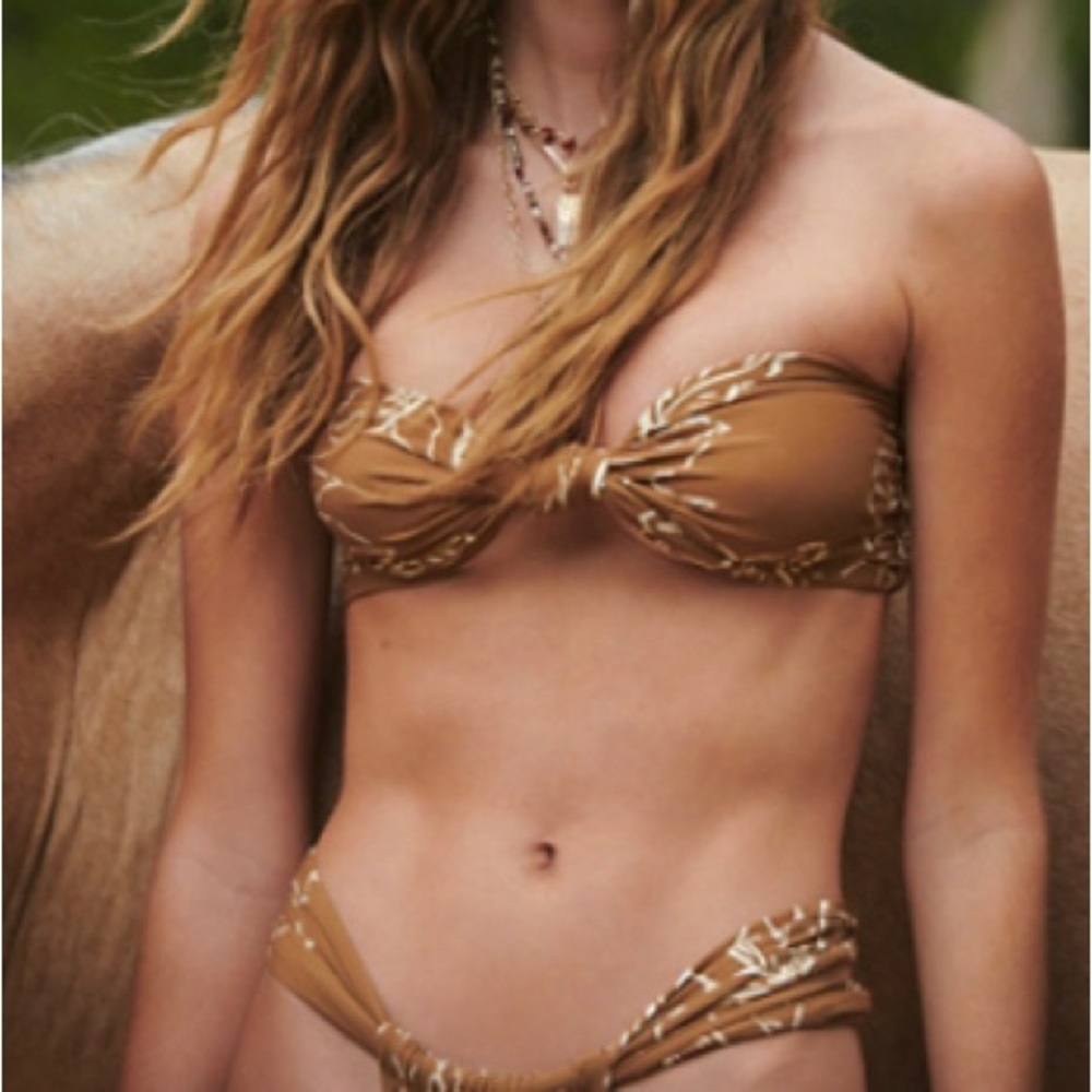 Free People Lele Bikini Top. Size: M, Color: Cocoa Fleur